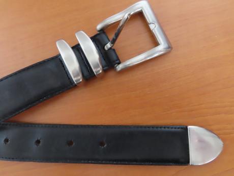 Pánsky čierny kožený opasok bree,