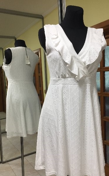 Biele madeirové šaty zn. fischerfield, m / s