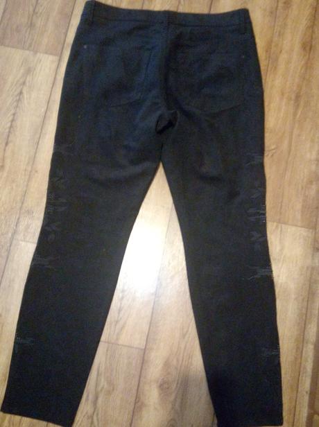 Čierne semišove nohavice ozdobne boky 42, 42