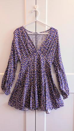 Fialové kvetinkové šaty zara, zara,xs