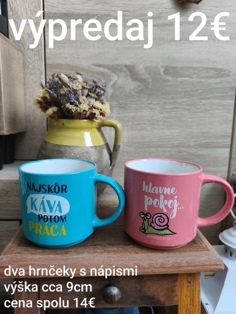 Krásne hrnčeky s nápismi spolu,