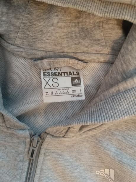 Šedá mikina na zips, adidas,xs