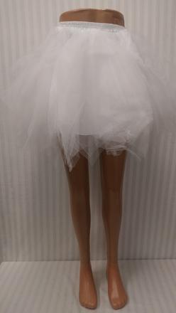 Dámska biela asymetrická tylová sukňa, xs,s,m, m / s / xs
