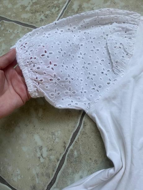 Biele tričko s madeira rukávmi sinsay, sinsay,s