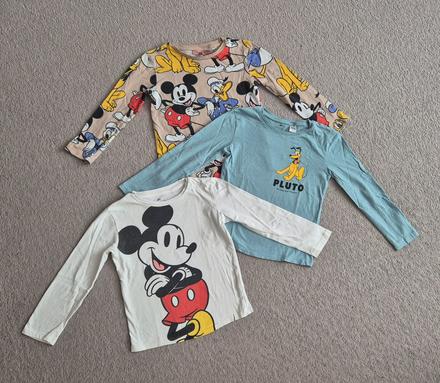 3 ks disney h&m tričká, h&m,110