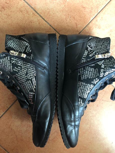 Celokožené kotníkové tenisky so zipsom, 39