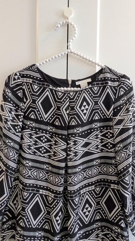 Ľahké čiernobiele vzorované šaty h&m, h&m,xs
