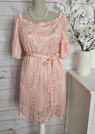 Krásne lahulinké šaty /tunika s kapsami a opaskom, s