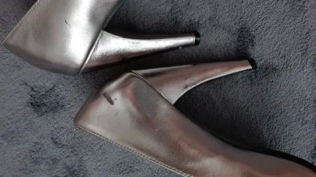 Strieborné topánky s otvorenou špicou, 37