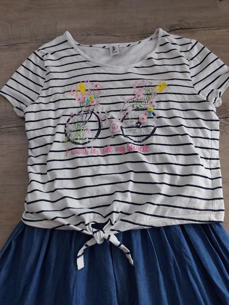 Letné šaty s denimovou sukňou, yigga,164