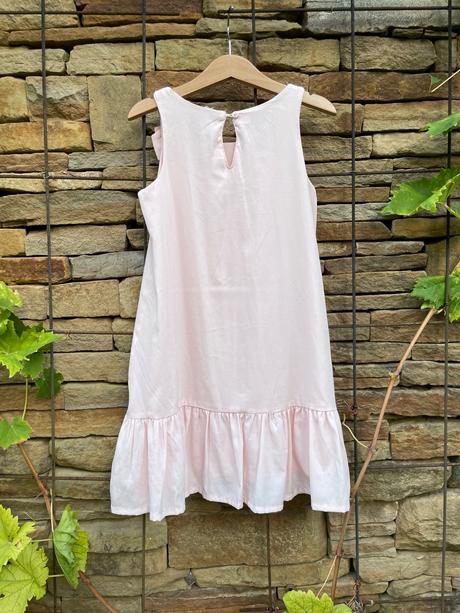 Jemné ružové šaty s mašľou, h&m,128