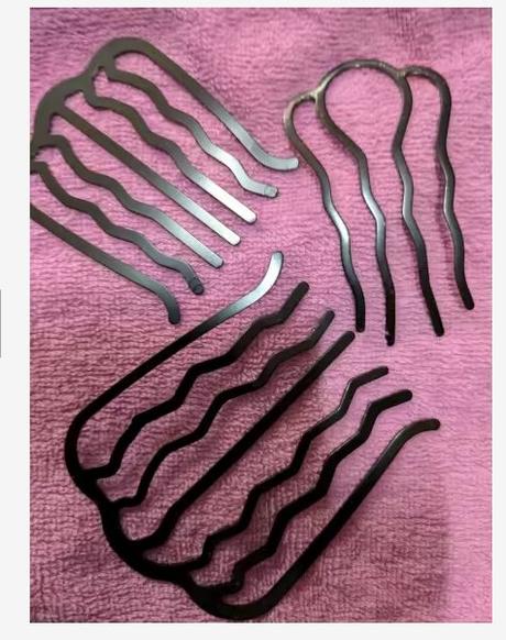 Sada 3ks kovových vkladacích hrebienkov do vlasov, 