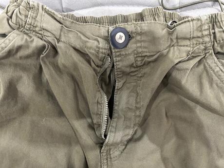 Široké kaki nohavice bershka, bershka,s