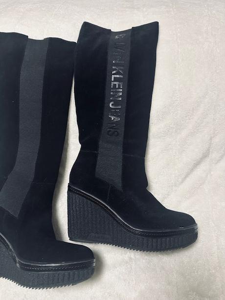 Čierne čižmy na platforme zn. calvin klein jeans, 39