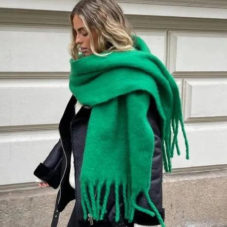 Hrubý jemný vlnený šál, 