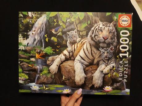 Puzzle biely tiger,