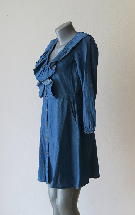 Štýlové denimové šaty s volánom, lee cooper,xs