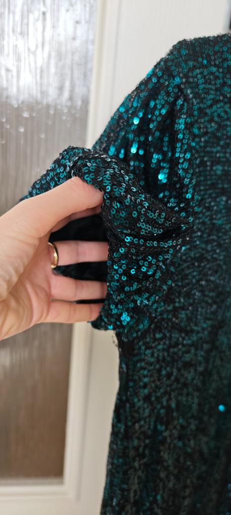 Flitrované tmavozelené šaty, f&f,164