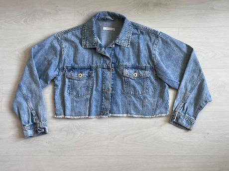 Riflová bunda crop top, reserved,158