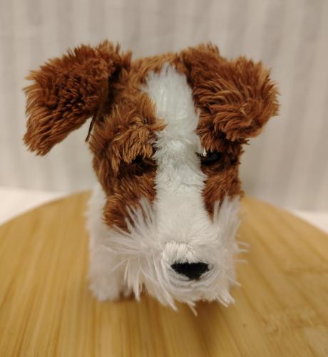 Plyšový hnedo biely pes, 19 cm, 