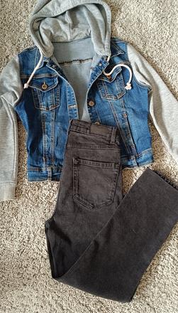 Rifle s čierne a riflova bunda, house,s