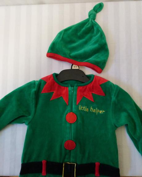 Zelený zamatový overal a čiapka, m, 86