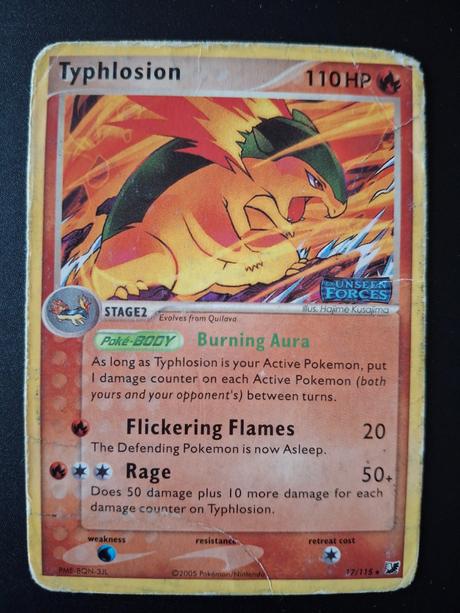 Pokémon karta typhlosion 2005 17/115,
