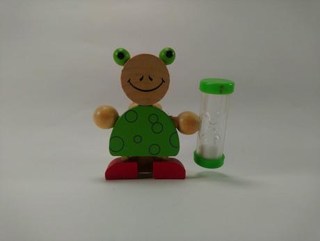 Stojanček na kefku s presýpacími hodinami žabka, 