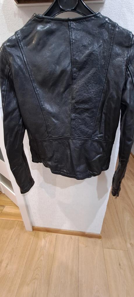 Pravá koža bunda motorkárska, s