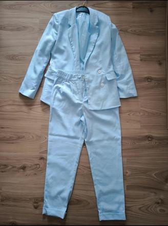 Svetlomodry set lan a bavlna, sinsay,s