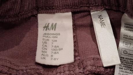 Menčestrové nohavice, h&m,128