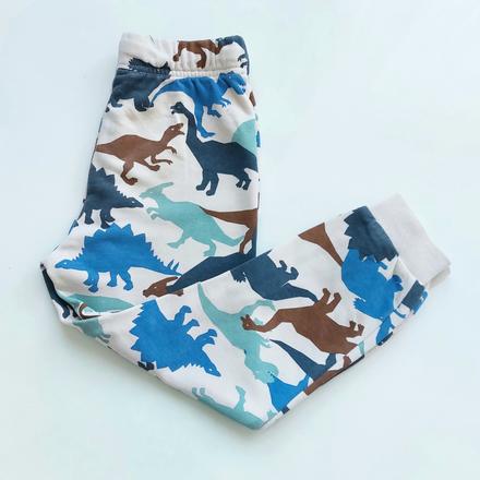 Tepláčky s dino kamuflážou, zachovalé, h&m,116