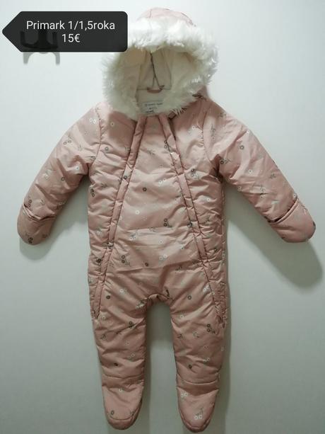 Zimná kombinéza overal s kožušinkou, primark,86