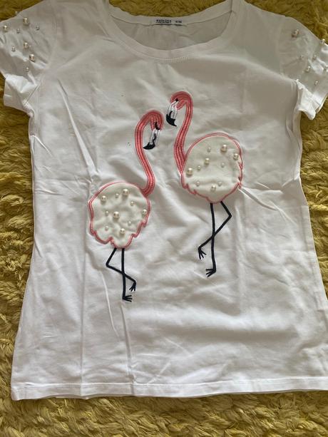 Tričko s aplikáciou plameniakou, 164