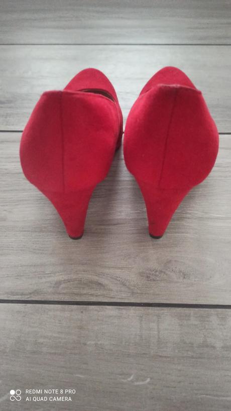 Červené semišové lodičky 37, graceland,37