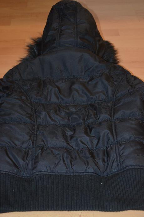 Čierna zimna bunda amisu s kapucnou xs 34, amisu,34