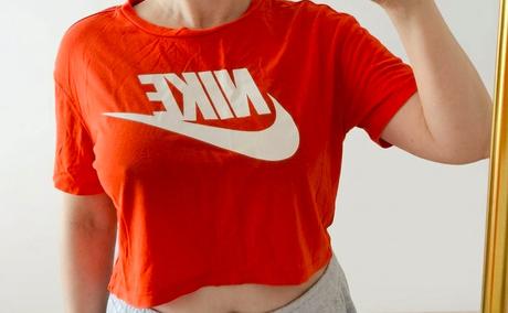 Nike, dámsky croptop, červený, vel. l, nike,l
