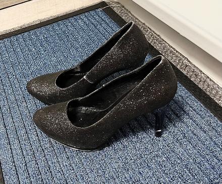 Čierne trblietavé lodičky, 37