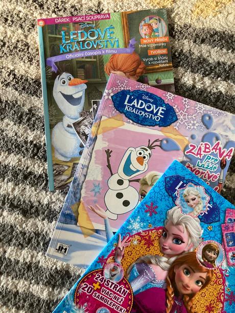 Vymaľovánky a časopis frozen,