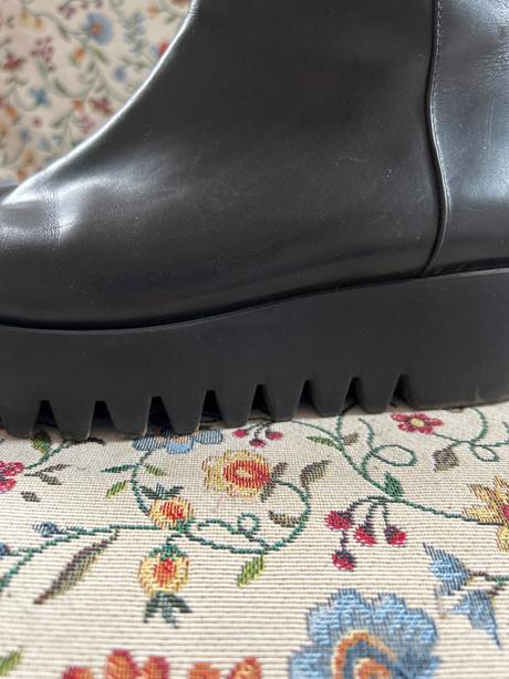 Topánky celokožené na platforme, 38
