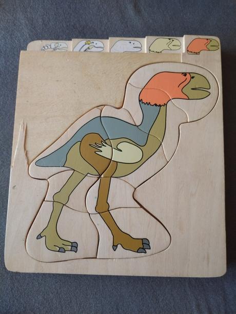 Viacvrstvové drevené anatomické puzzle dinosaurus, 