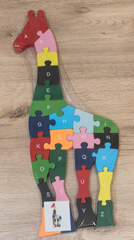 Drevené puzzle žirafa - nové, 