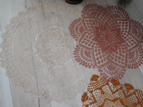 Háčkované hnedá + krémová, 