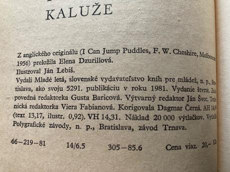 A zasa preskakujem kaluže-vyd.1981,