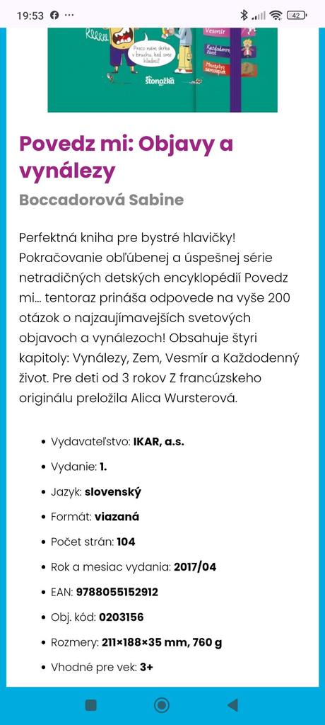 Kniha povedz mi objavy a vynálezy., 
