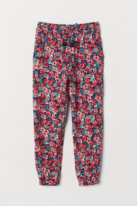 Vzdusne nohavice s kvetmi, h&m,134