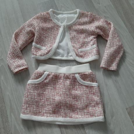 Sviatočný 3-set šaty,bolerko,sukňa, 110