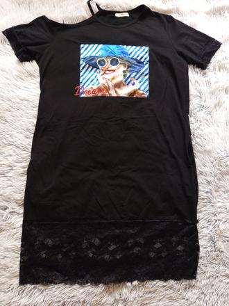 Čierne šaty s tvarou, xl