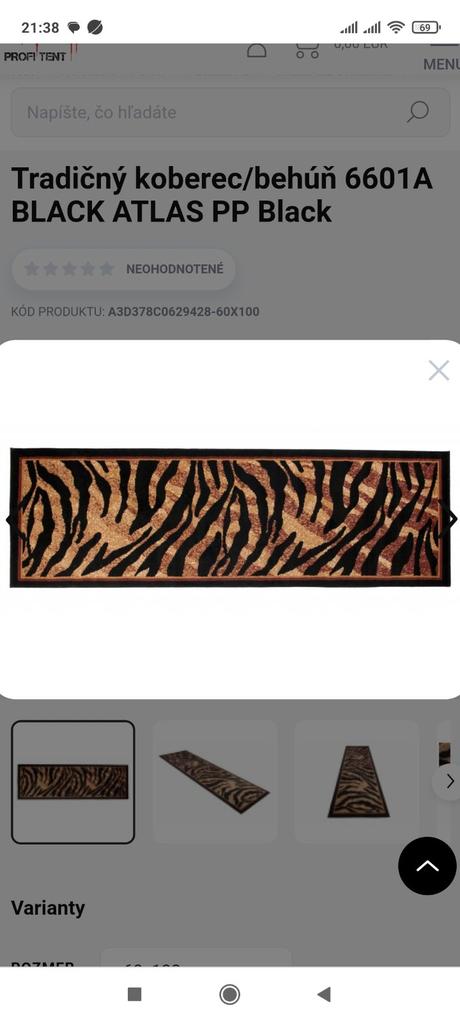 Moderný behúň so zvieracím motívom,