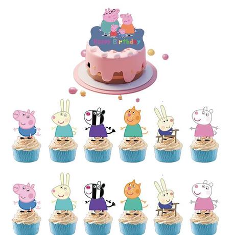 Tortový zápich peppa pig (25ks) - skladom, tz-295, 